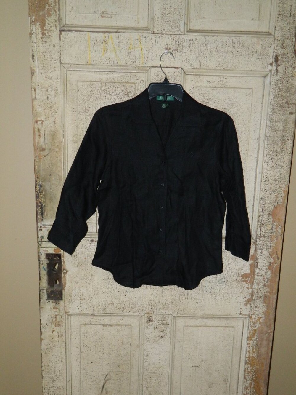 Vintage Lauren Ralph Lauren 100% Linen  Button Down Blouse Sz PM (V-10)